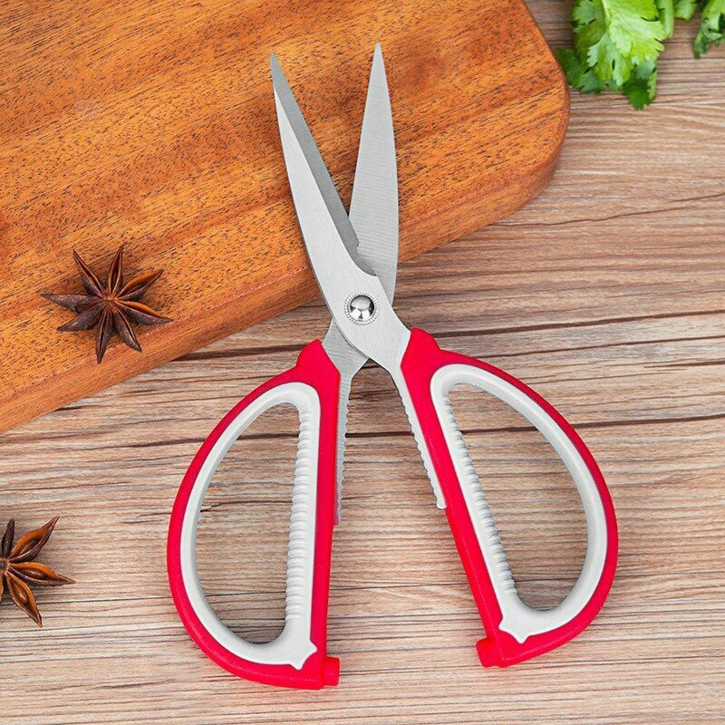 Kéo bếp đa năng cán nhựa đỏ