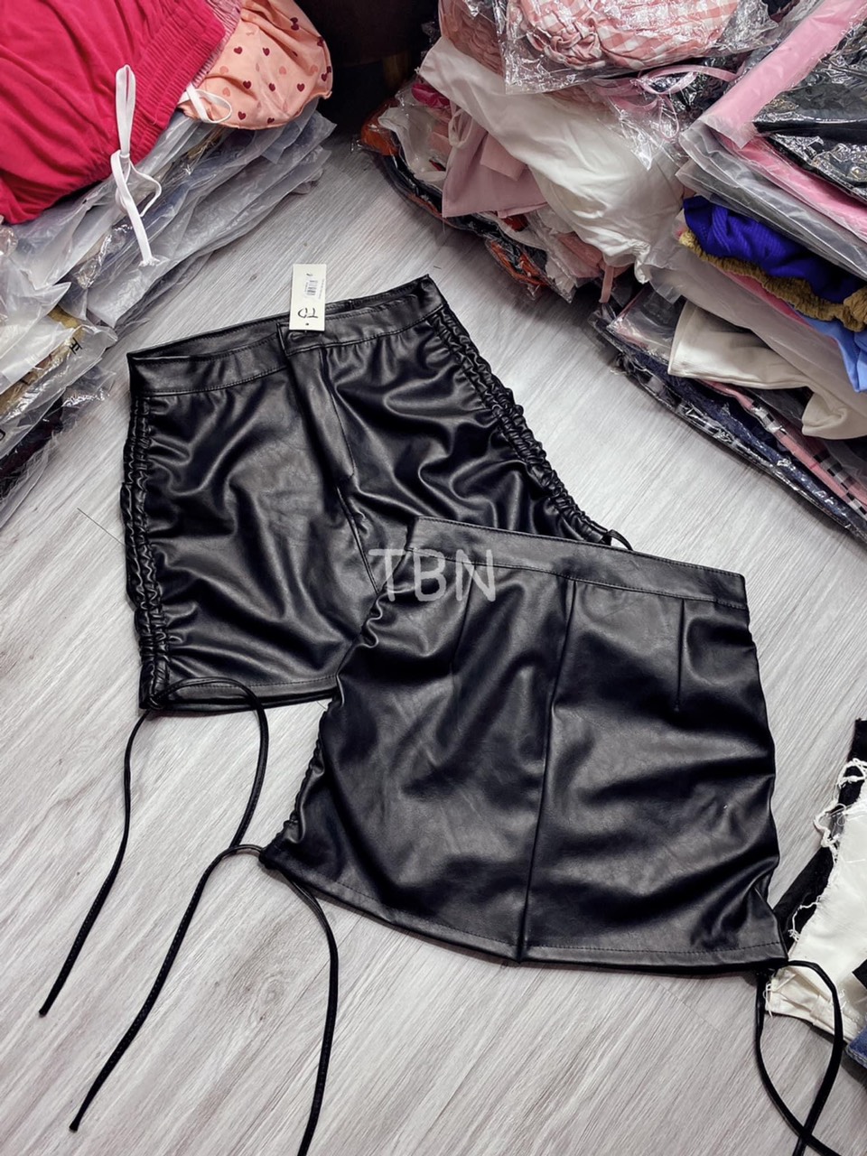 Chân Váy Da Rút Dây 2 Bên,Chân Váy Nữ,LY STORE