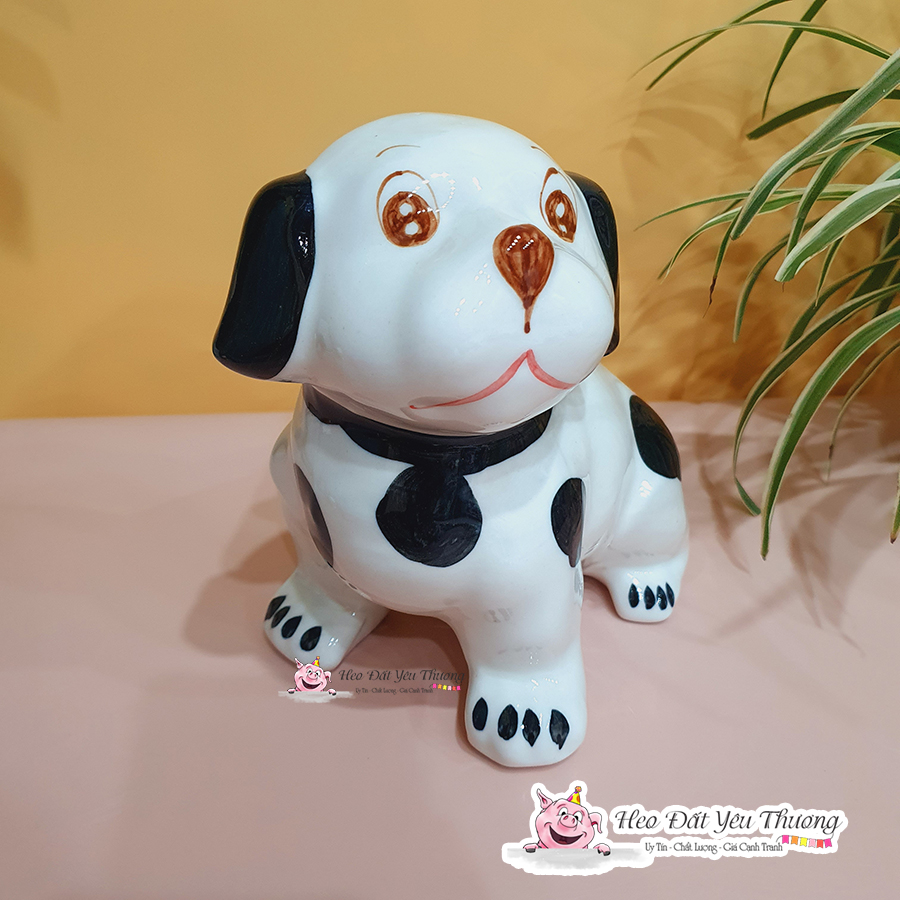 Chó đất tiết kiệm gốm sứ size 1 và size 2 ống heo lợn đất đựng tiền