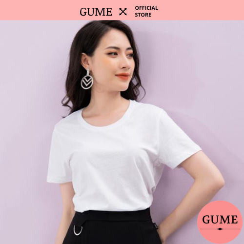 Áo phông nữ cotton lạnh co dãn 4 chiều mềm mịn thoáng mát,áo thun trơn cổ tròn