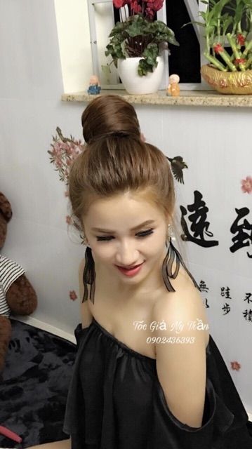 Tóc giả búi ❤FREESHIP❤ Tóc giả búi dài tơ cao cấp