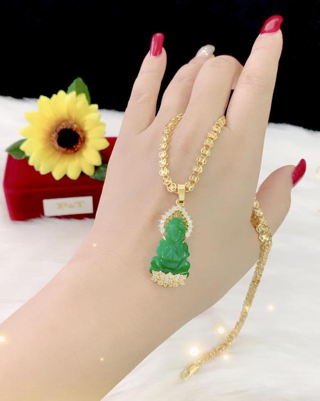 Dây chuyền mặt mẹ quan âm mạ vàng 18k