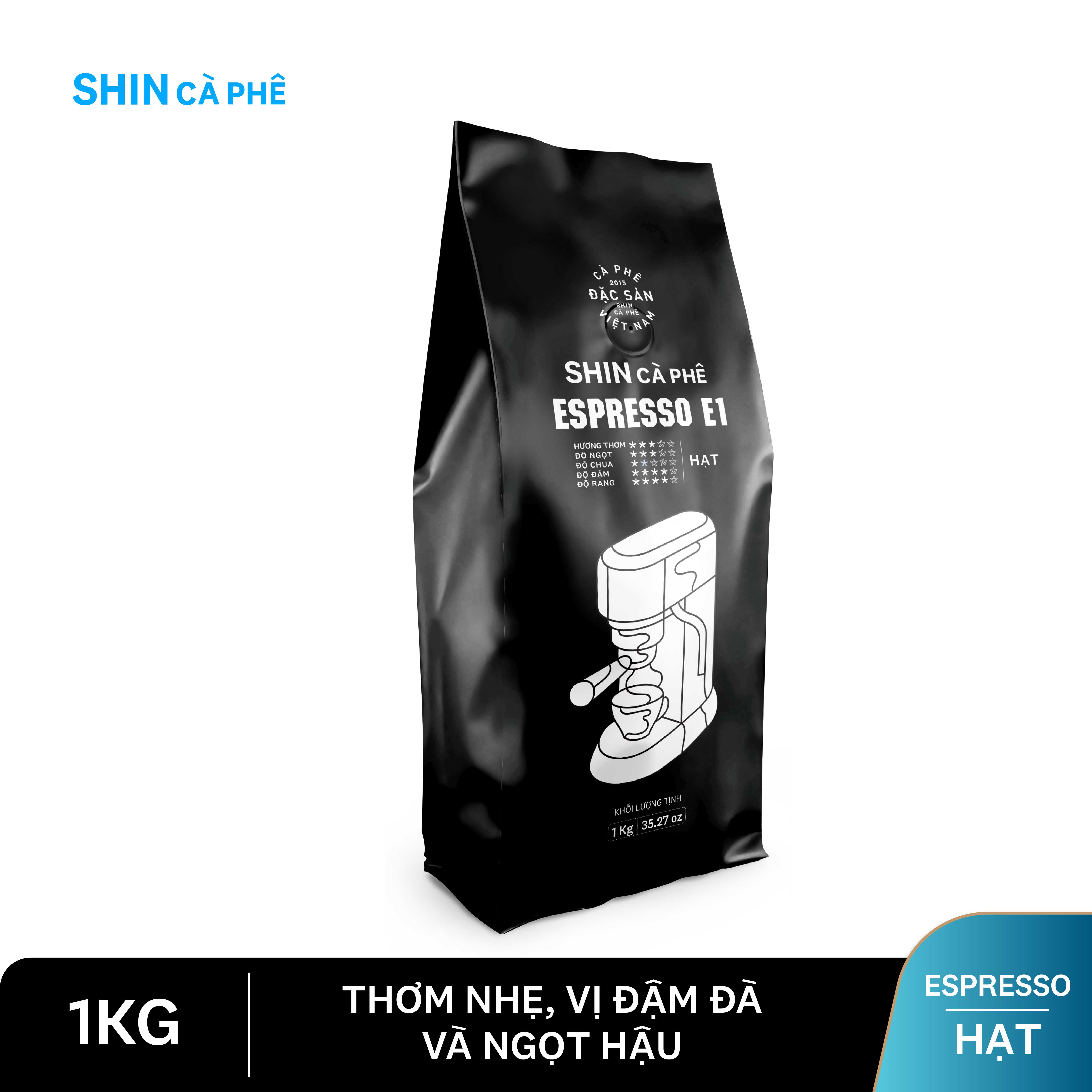 Espresso Coffee E1 - Shin Coffee - Machine-Brewed Coffee - 1kg Package