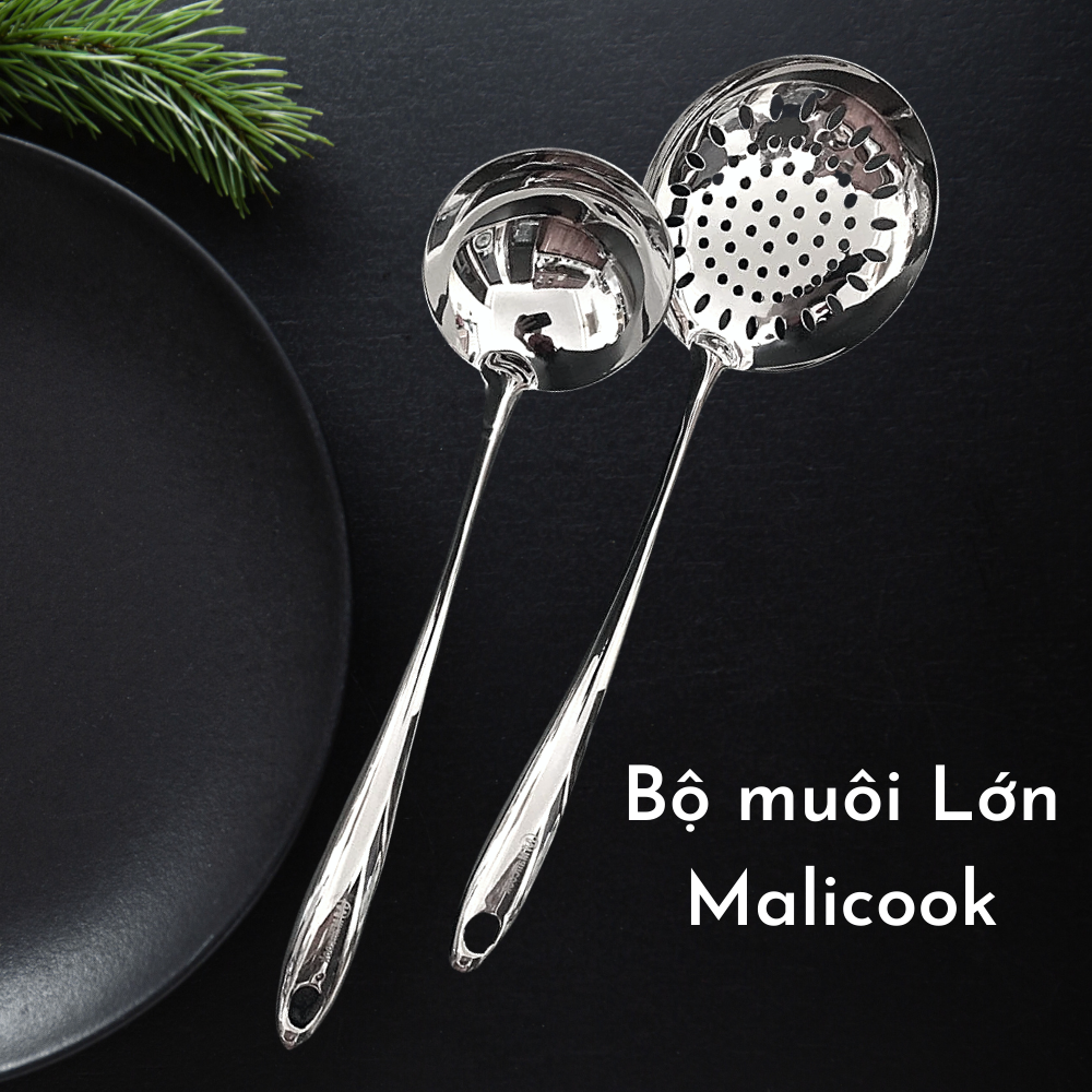 Muôi Canh, Lẩu Inox 304 Cao Cấp Malicook ( Muôi Thủng - Muôi Canh )[ XẢ KHO - FREESHIP]