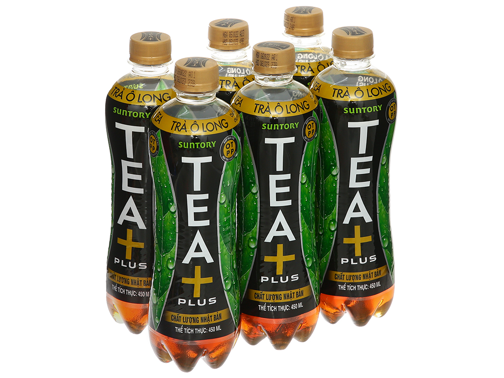 Lốc 6 chai trà ô long Tea Plus 450ml