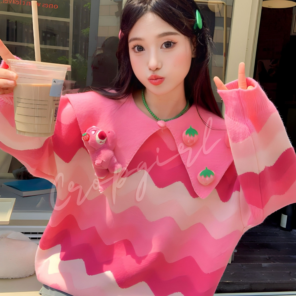 Áo len Quảng Châu Gấu dâu cute