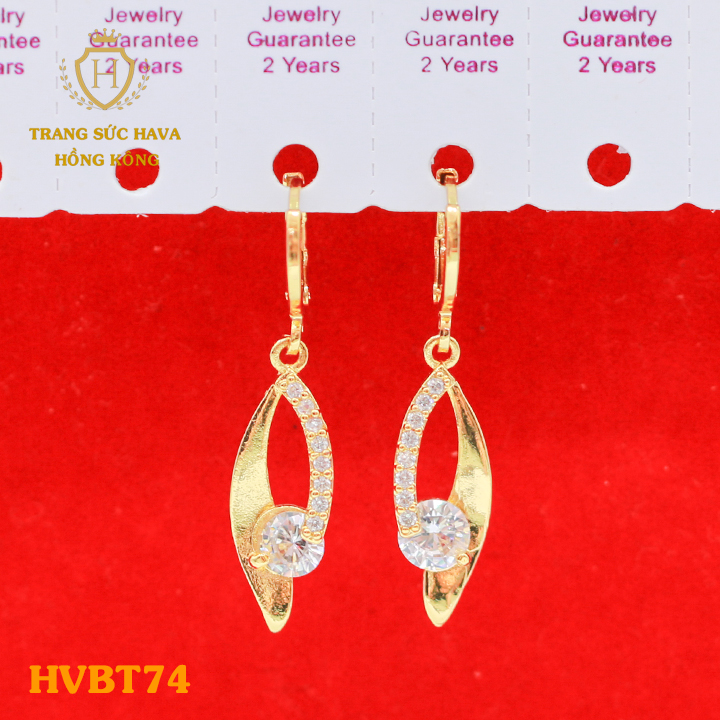 Earrings, earrings, earring female personality designs long applique stone, titanium plating Gold non 10K, 18K, 24k real high-end (not black)-Jewelry Hava Hong Kong