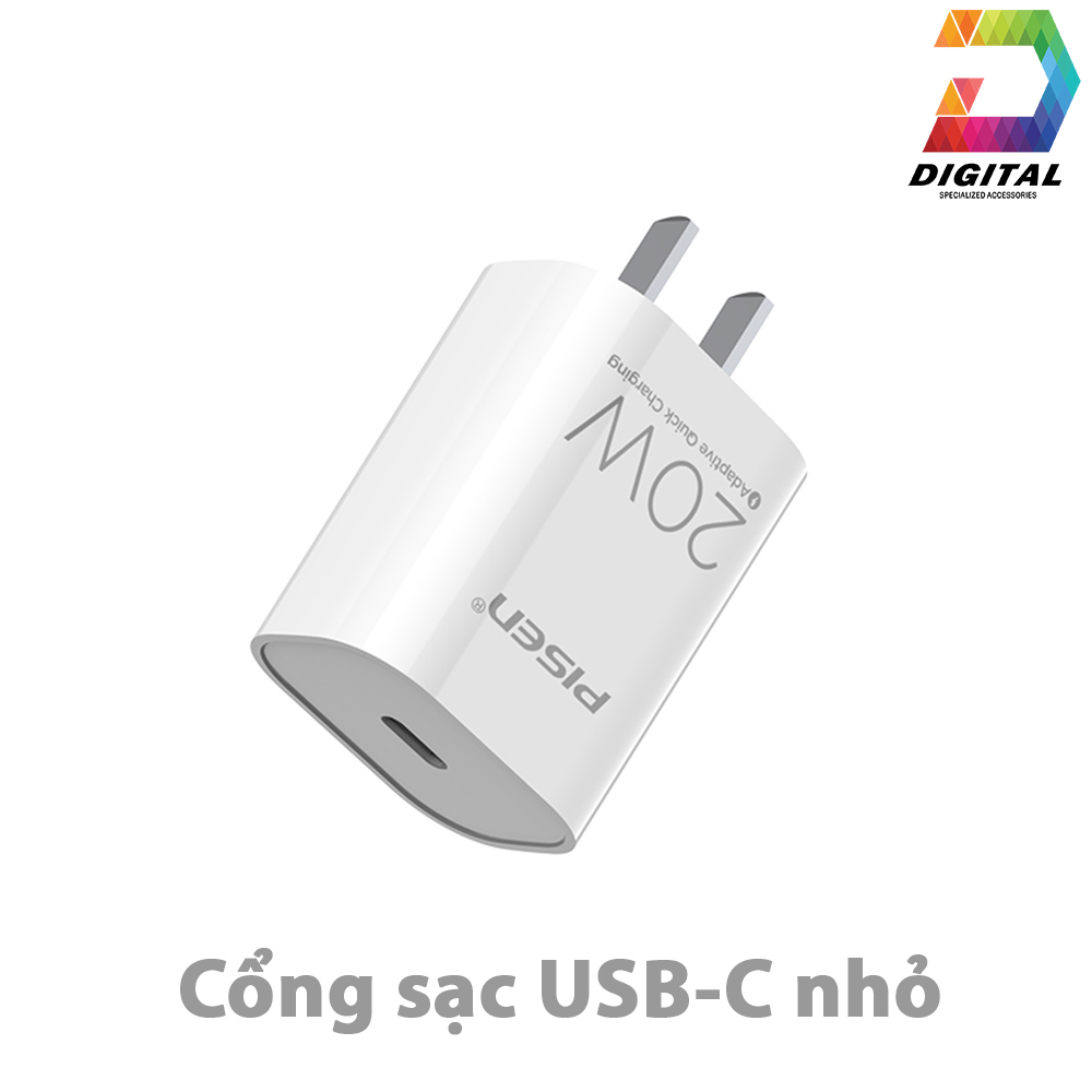 Genuine Pisen PD 20W Fast Charger (PD 3.0, Quick Charge 4.0)