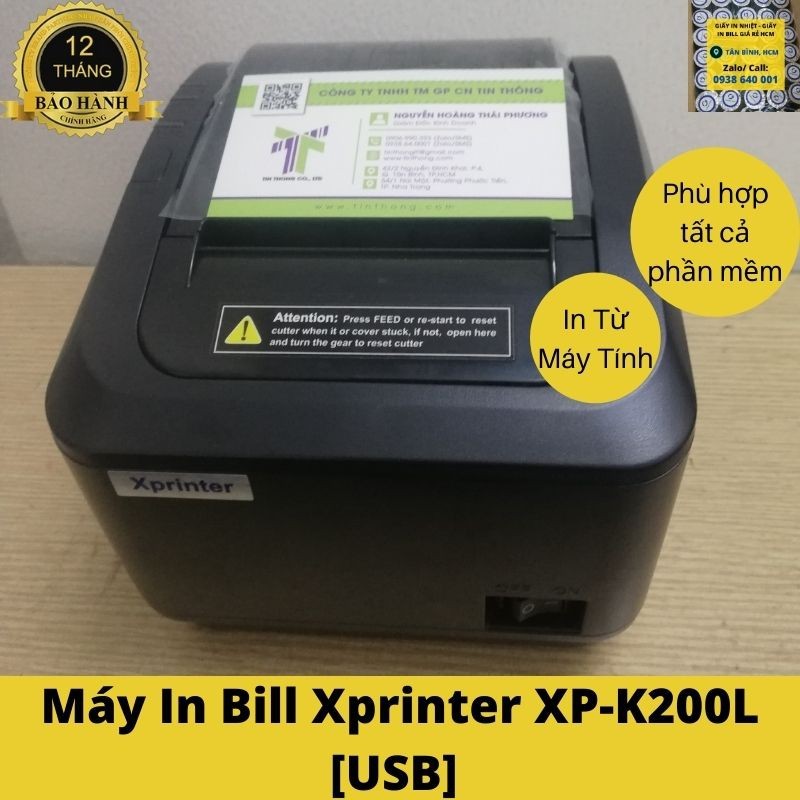 Máy in bill Xprinter XP-K200L [USB] In Từ Máy Tính/LapTop