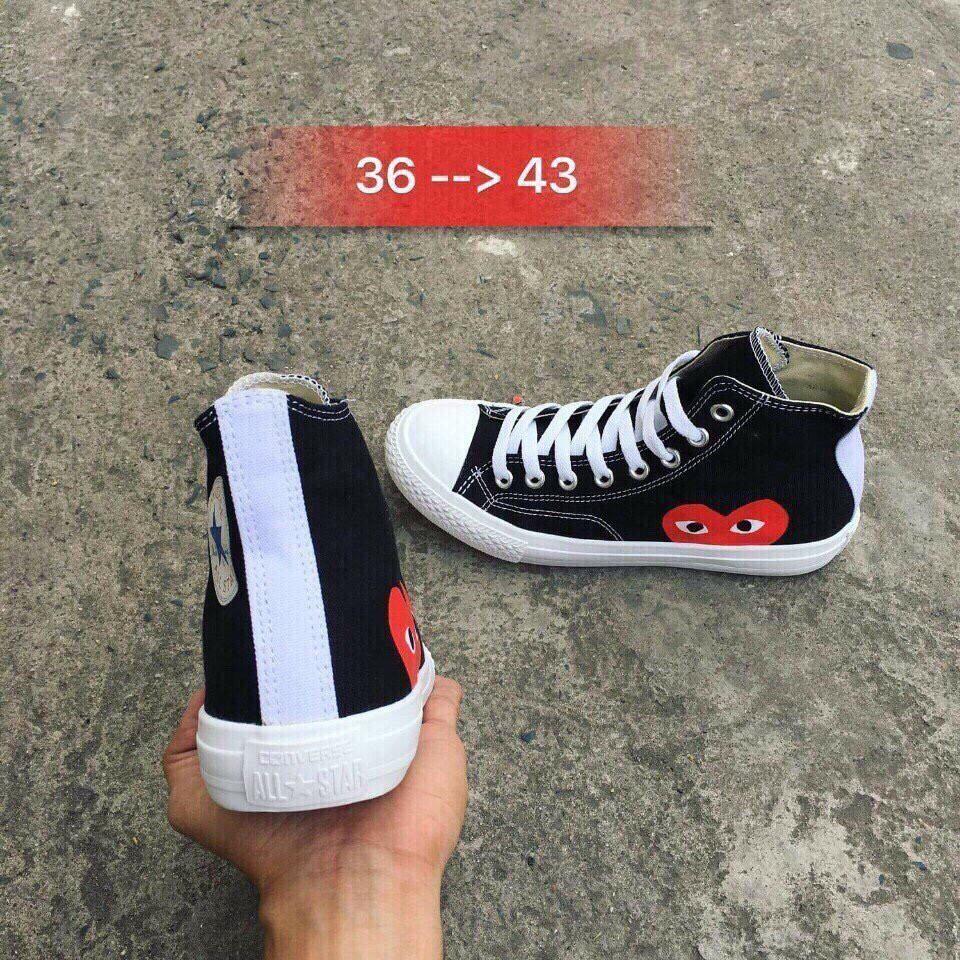 Giày Thể Thao Converse Tim Cao Cổ Đen Loại Rẻ