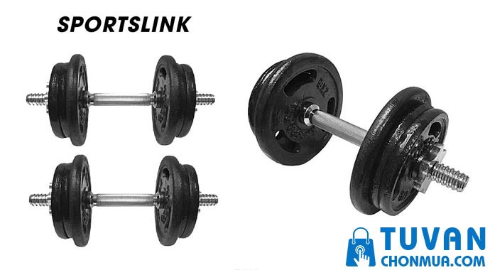 BỘ 2 TẠ THÁO LẮP 9,8KG ( 8 MIẾNG TẠ GANG 2KG)