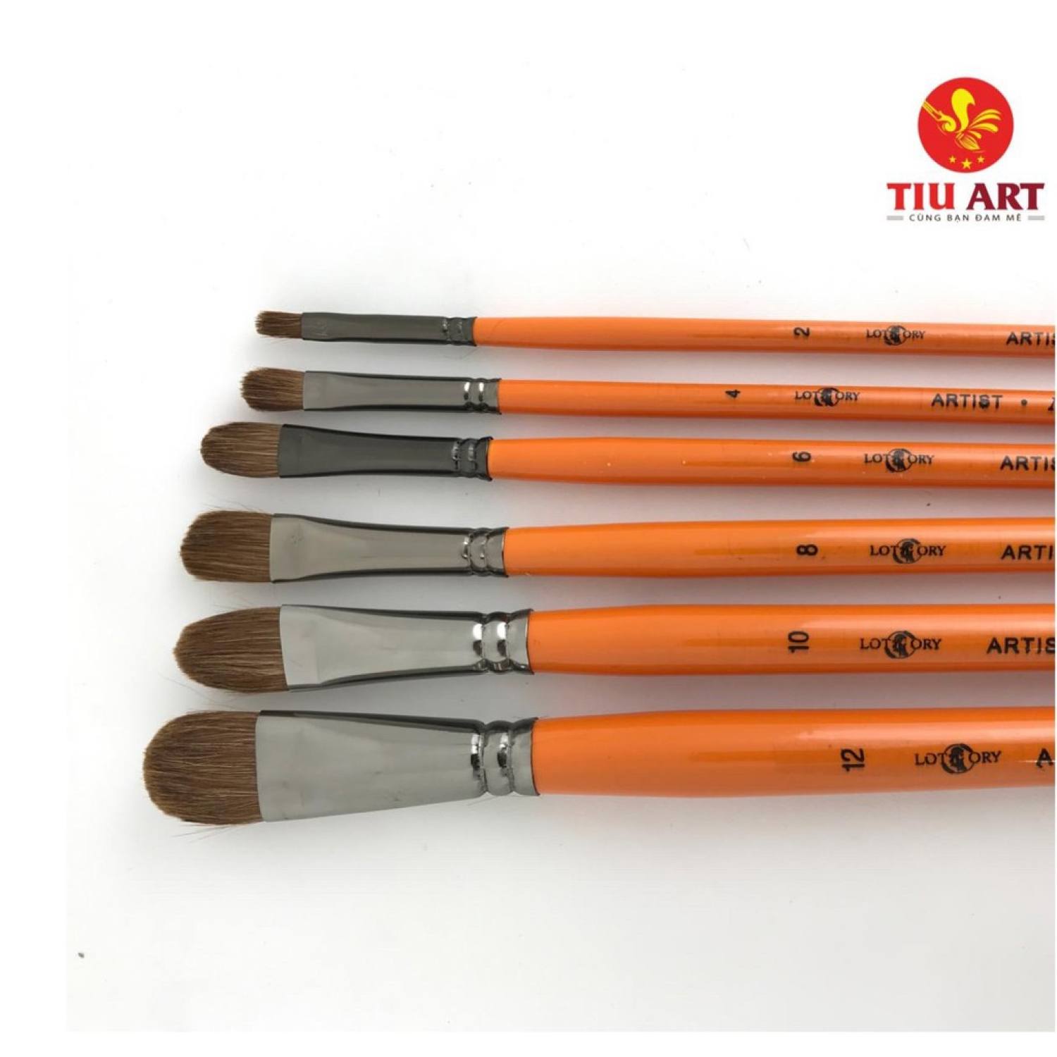 BỘ CỌ VẼ LÔNG MỀM CÁN VÀNG LOTTERY ( 6 CÂY)