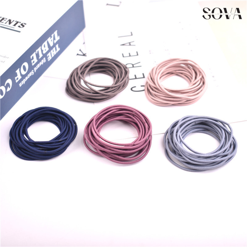 Dây cột tóc trơn, thun buộc tóc nhiều màu sắc SOVA014