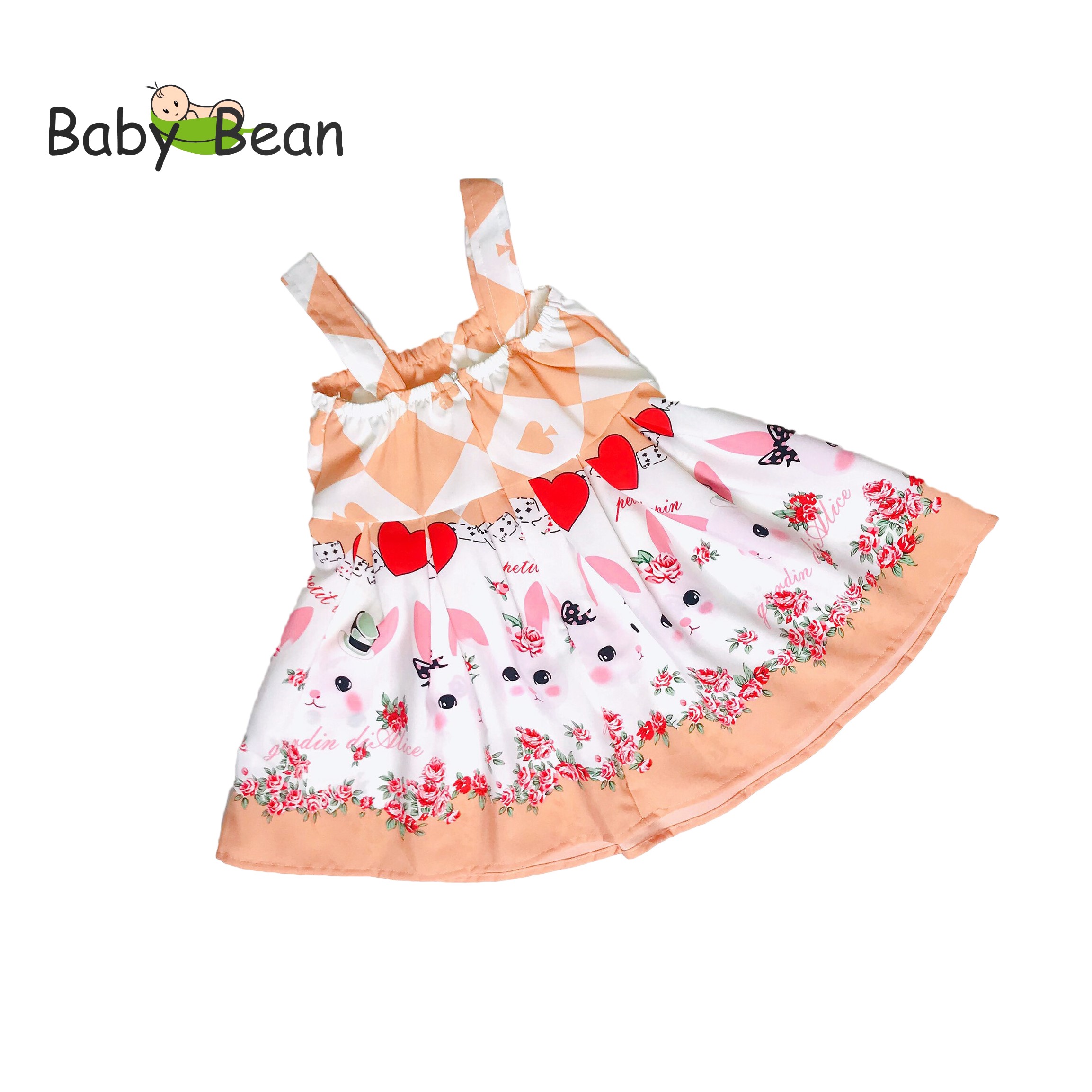 Váy Đầm Lụa Bản Dây Bé Gái BabyBean