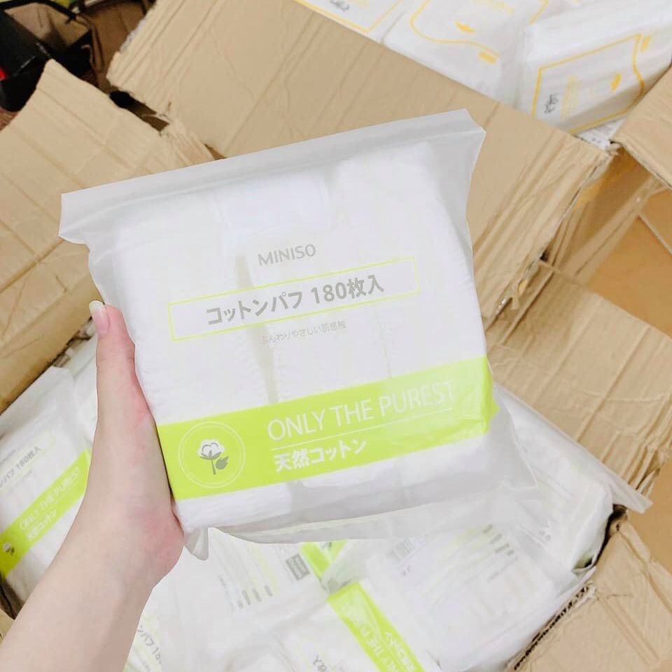 Bông Tẩy Trang Miniso Nhật Bản 180 Miếng