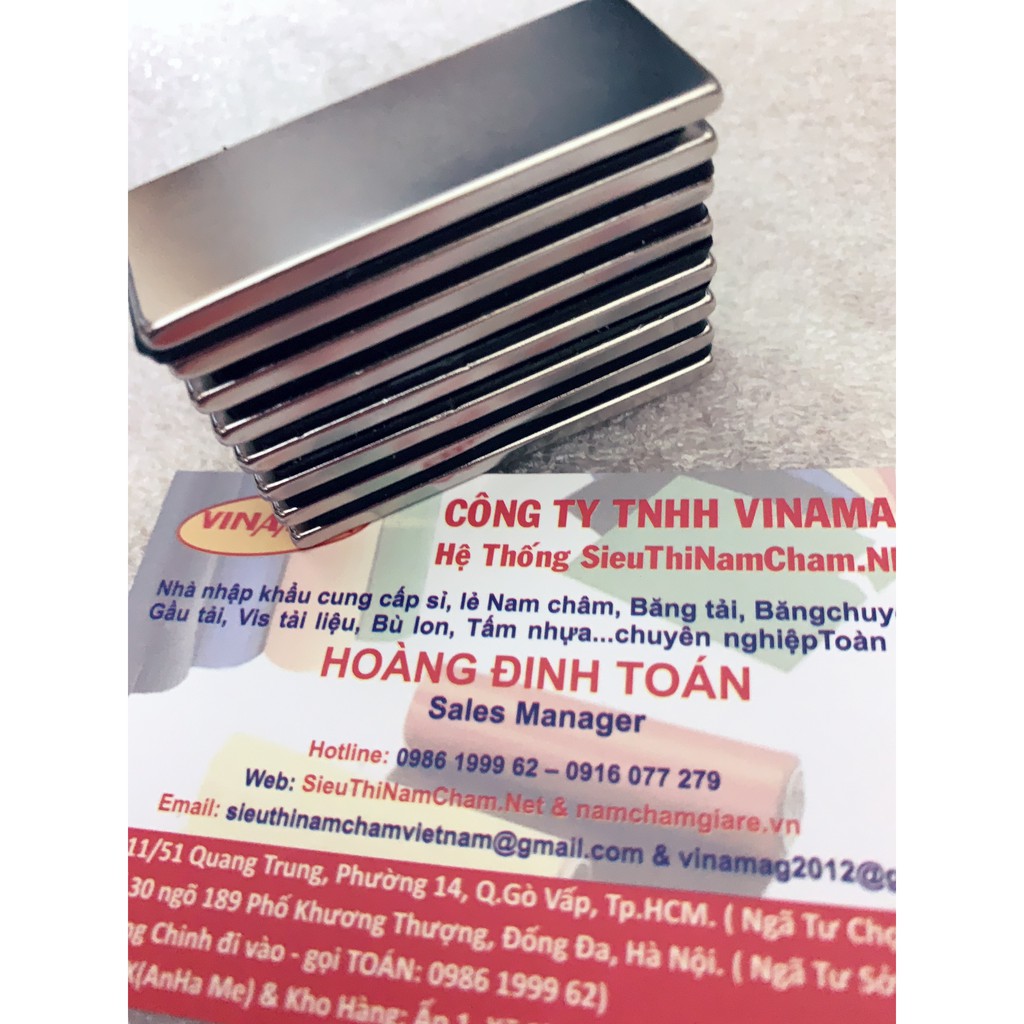 Nam châm chữ nhật 50x20x3mm (SIÊU TỐT HÚT KHỎE)