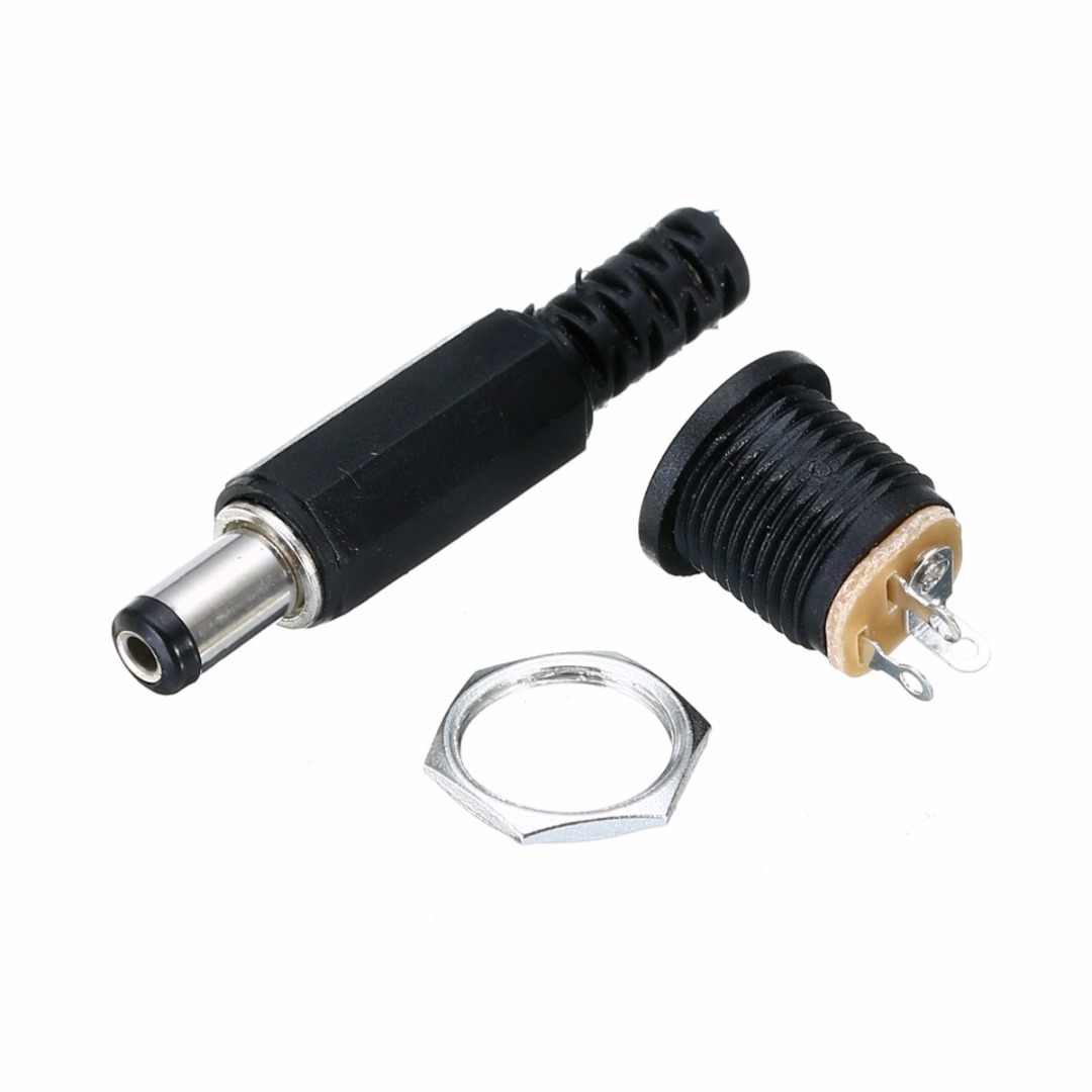 combo 5 Bộ Jack nguồn DC 5.5×2.1mm đực-cái tròn (DC-005/DC-022)
