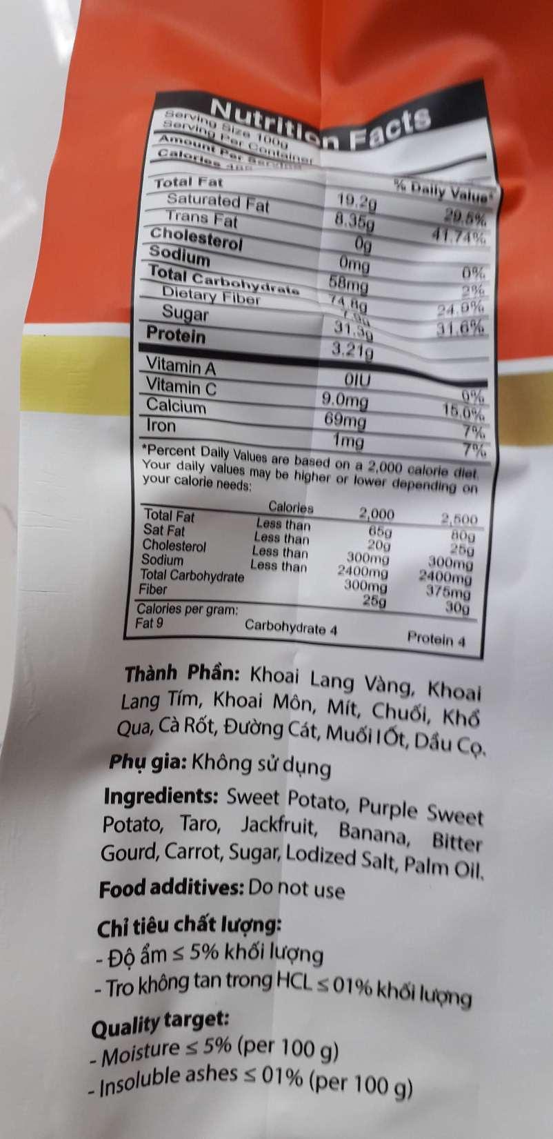 500g trái cây sấy thập cẩm Tề Hùng ( 2 gói mỗi gói 250g )