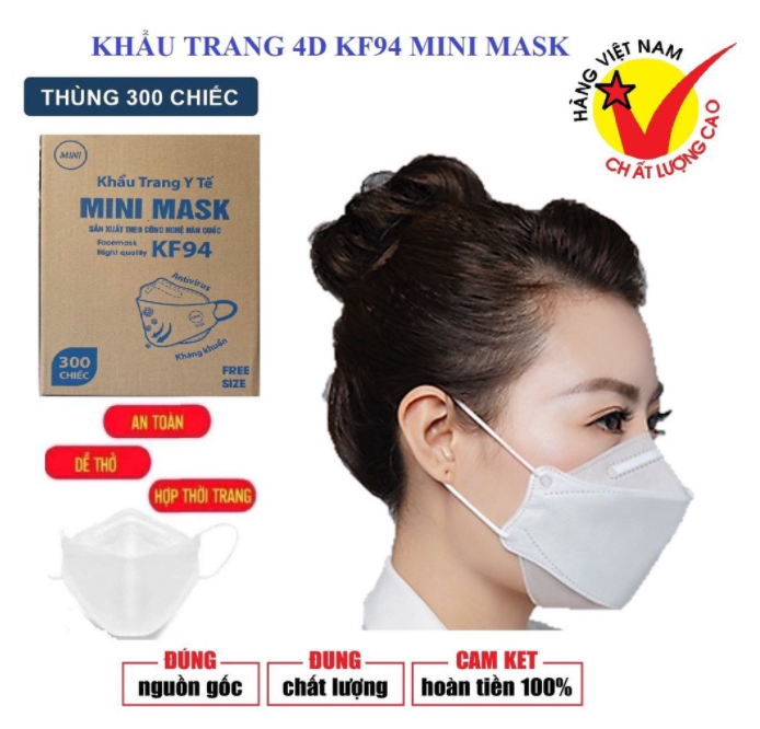 Thùng 300 khẩu trang 4d kf 94 mini mask bán buôn