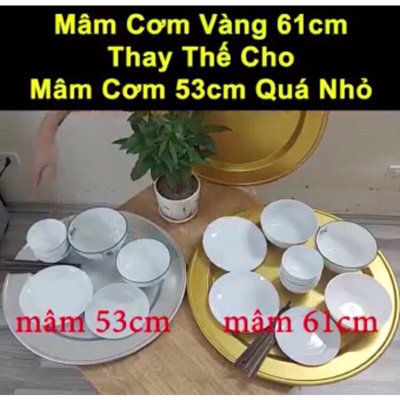 Mâm nhôm ăn cơm ĐK 62 màu trắng