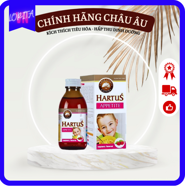 (BỘ VITAMIN) BÉ ĂN NGON KHỎE MẠNH Hartus' Appetite – Kích Thích Tiêu Hóa, Thèm Ăn, Tăng Cường Hấp Thu Chất Dinh Dưỡng cho Trẻ em