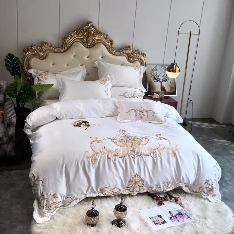 BỘ CHĂN GA GỐI LỤA THÊU CAO CẤP