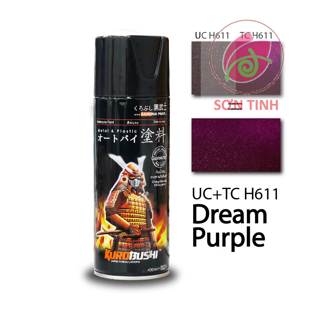 SƠN XỊT SAMURAI COMBO SƠN MÀU TÍM XE DREAM TÙY CHỌN BỘ 1K HOẶC 2K