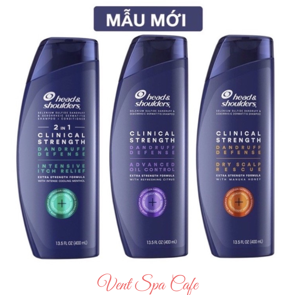 Shampoo trị dandruff head shoulders US clinical strength 400ml-vent Spa Cafe