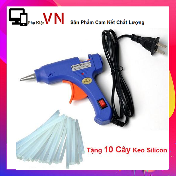Combo 01 Súng bắn Keo 20W + 10 Keo Nến Nhỏ Dài 25cm - Bộ 10 Keo Nến Và 1 Súng Bắn Keo