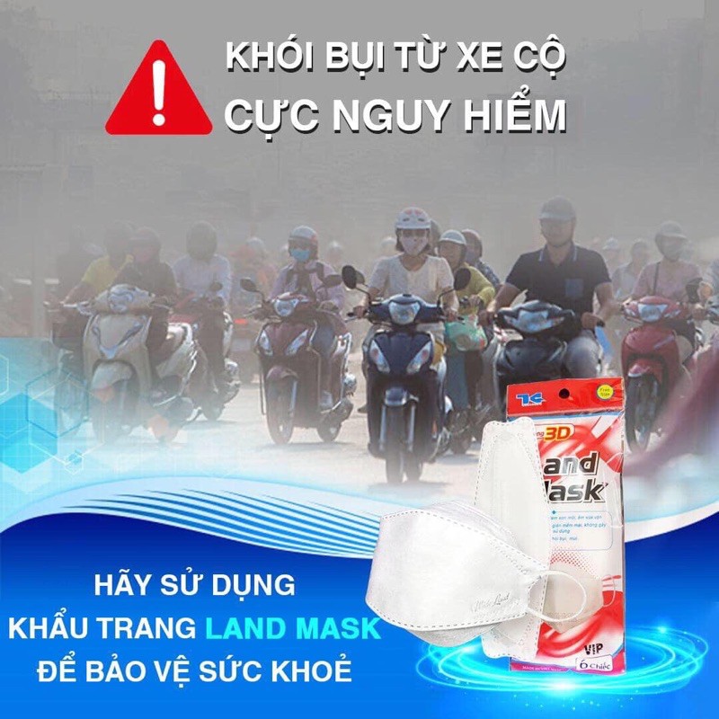 Khẩu trang 3D Land Mask 1 Túi 6 chiếc Mishy