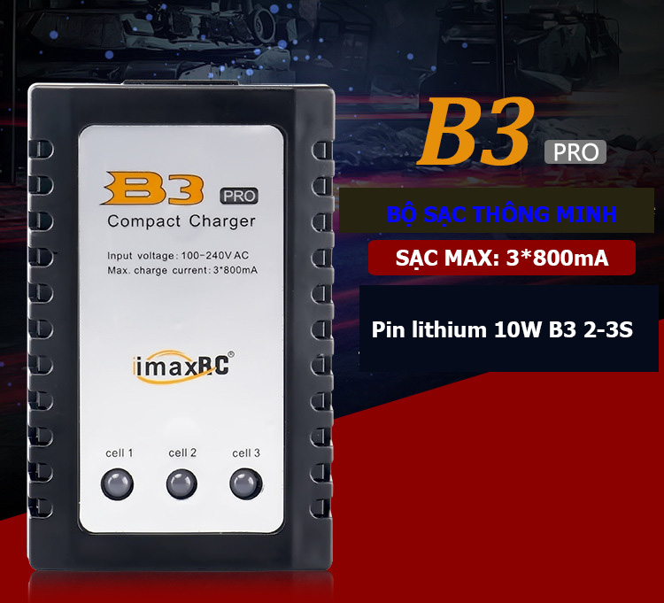 Bộ sạc pin b3 pro, sạc pin lipo 2s và 3s imax rc