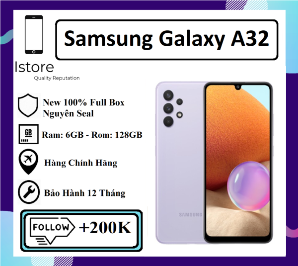[HCM][Trả góp 0%]Điện Thoại Samsung Galaxy A32 - 6GB/128GB - Hàng Chính Hãng