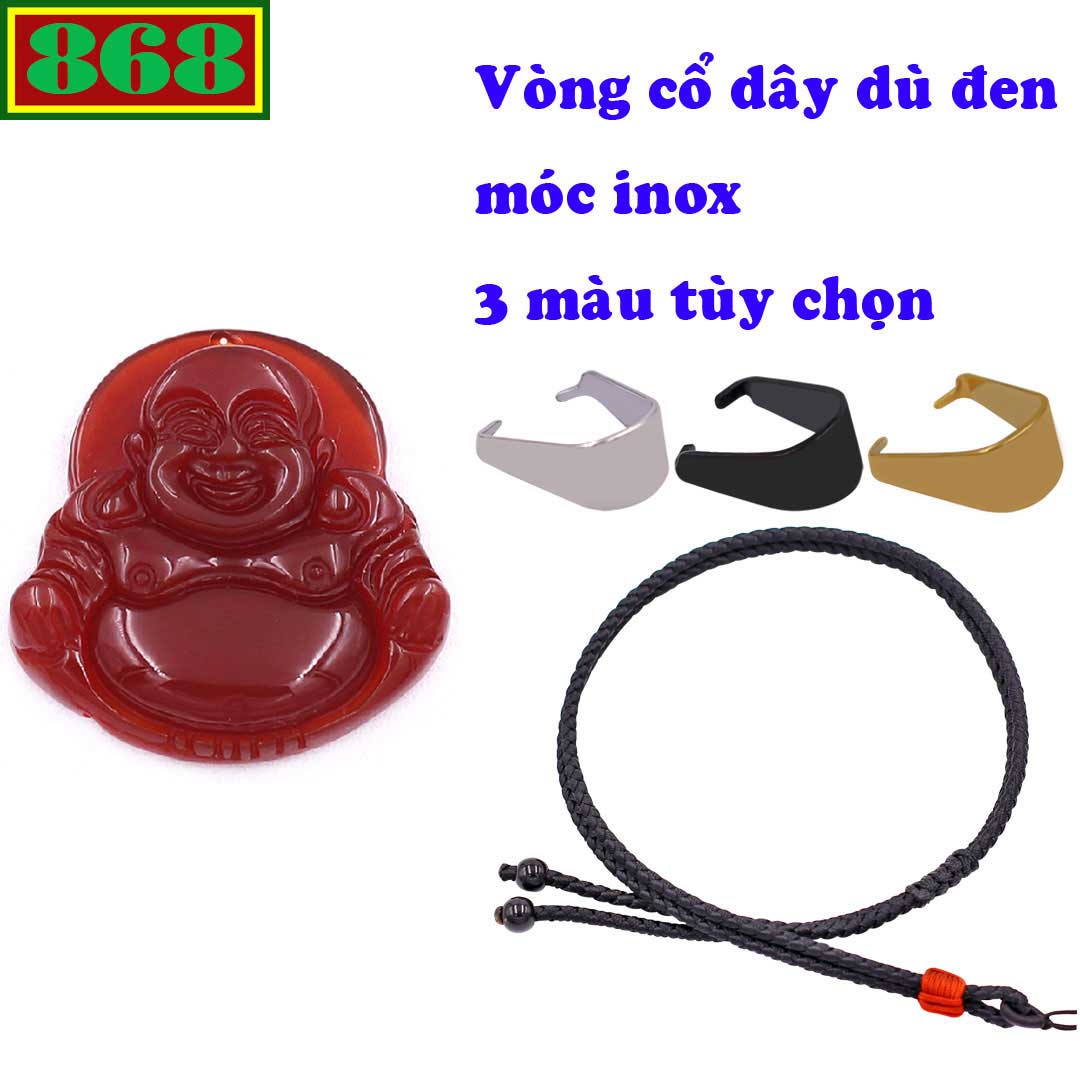 Dây chuyền mặt Phật di lặc đá Mã Não đỏ 2.9 - Mặt Size nhỏ