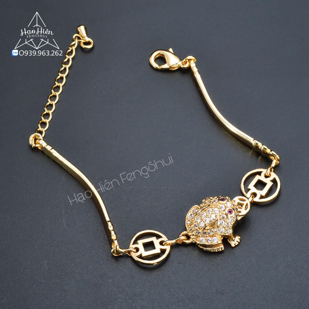 Lắc tay nữ hình Con Cóc ngậm đồng tiền đính đá Cao Cấp Hạo Hiên X.L0007-49 - Quà sinh nhật, quà tặng tết, lắc tay mạ vàng, vòng đeo tay, vòng tay vàng, các kiểu lắc tay vàng 18k, lắc tay bạc, lắc tay nữ vàng, lắc vàng