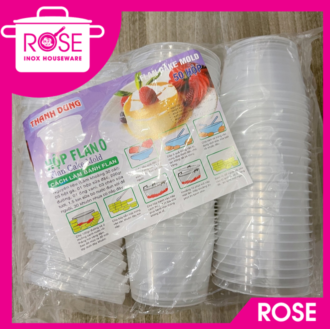 Hủ bánh flan Thanh Dung số 0 ( 50 hủ ) - Hủ làm bánh flan, Caramen có nắp CAO CẤP chịu nhiệt an toàn