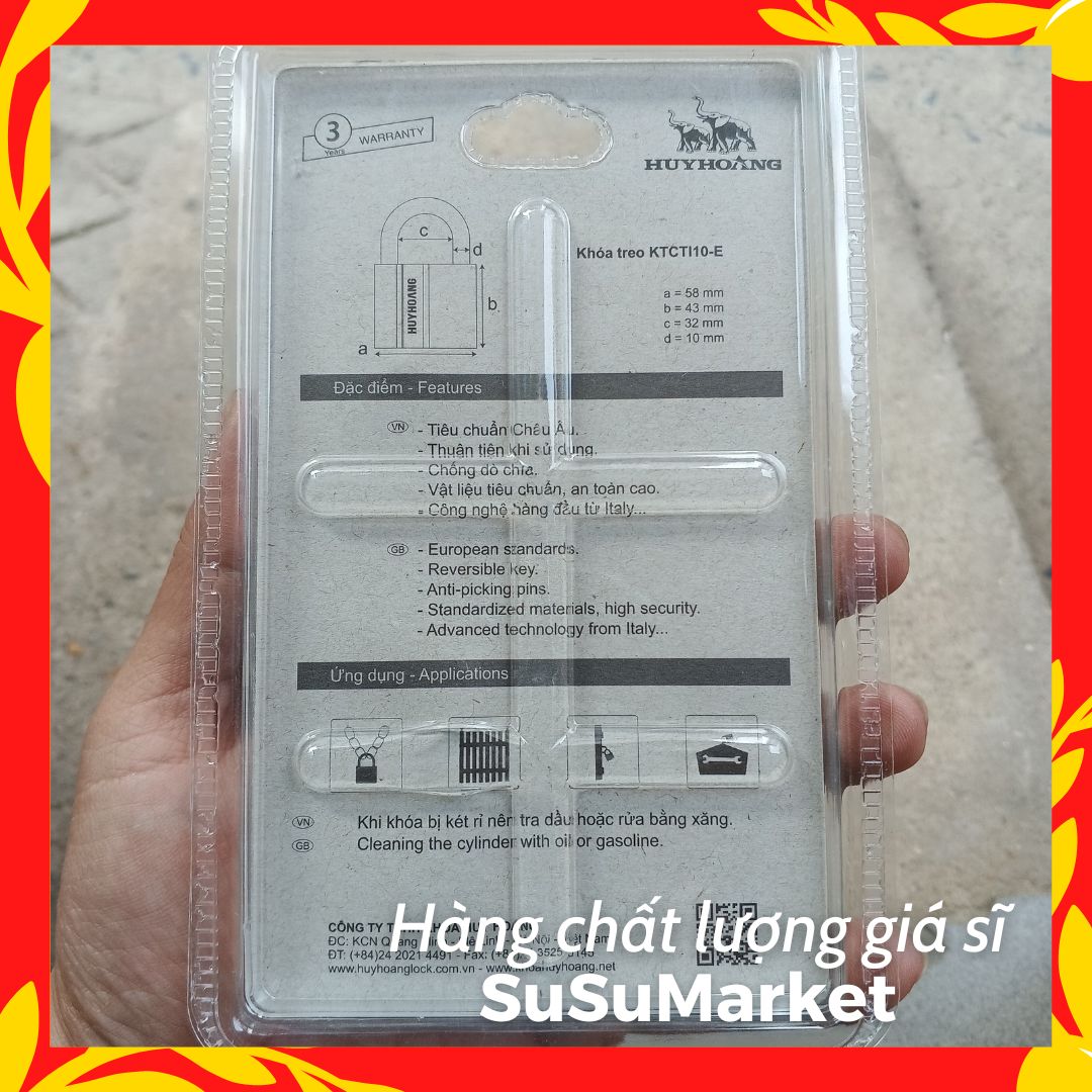 Ổ KHOÁ HUY HOÀNG 6 PHÂN [CHÍNH HÃNG]