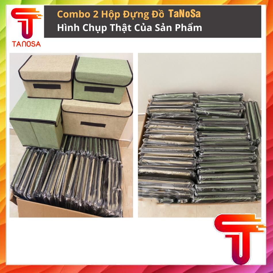 Set 2 túi vải đựng đồ khung cứng phong cách Hàn Quốc