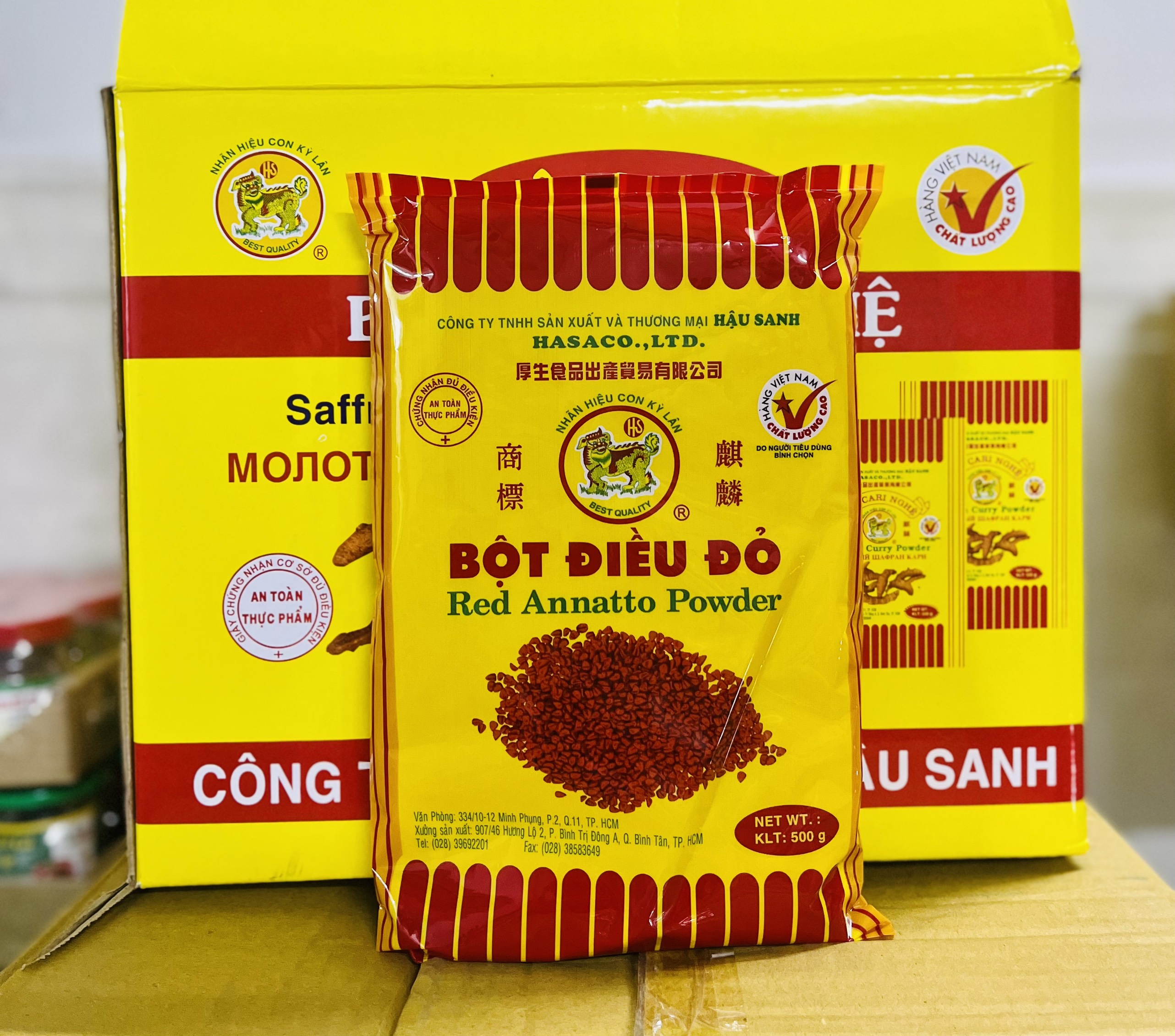 Bột cà ri nghệ/Bột điều đỏ Hậu Sanh gói (500g)