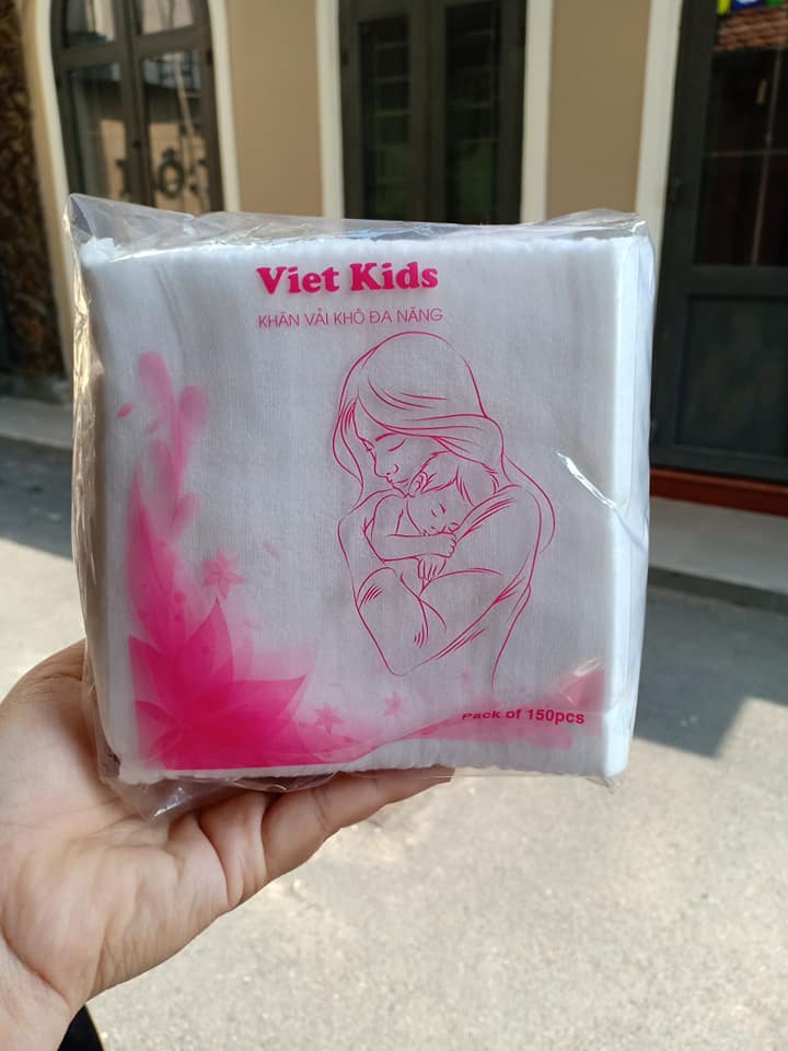 Khăn vải khô đa năng vietkids gói 165gr 150 tờ