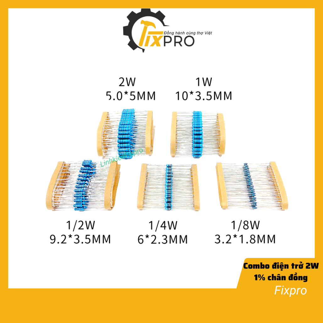 Điện trở 270K 2W chân đồng túi 10c - Fixpro