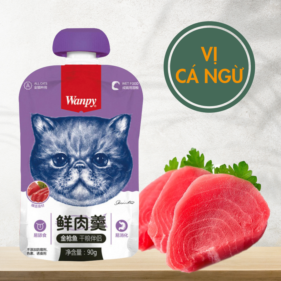 [CHÍNH HÃNG] Pate Wanpy Siêu Thơm Ngon Nắp Vặn 4 Vị 90g