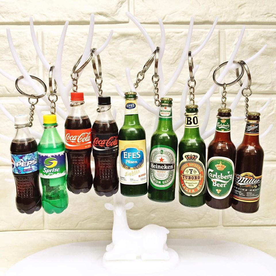 [HCM]BẬT LỬA - MÓC KHÓA HÌNH CHAI NƯỚC CÁC KIỂU - (XÀI GAS)