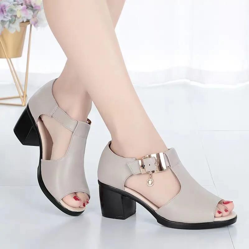 Giày sandal nữ da mềm đế êm ( Cao 5cm ) Phong Cách Hàn Quốc LSD115
