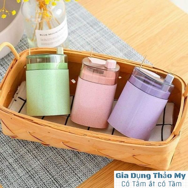 Hộp, ống đựng tăm cao cấp bằng lúa mạch