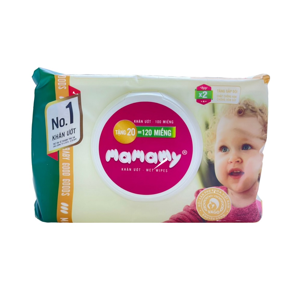 Combo 10 gói Khăn ướt Mamamy  120 (tờ không mùi)...