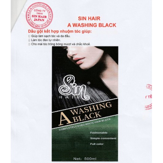 Sin Hair Chính Hãng - Dầu Gội Nhuộm Tóc Bạc Chuẩn Salon Nhân Sâm Số Một Nhật Bản - Phủ Tóc Bạc , Gội Là Đen Tóc , Nâu Tóc [ Chính Hãng ]