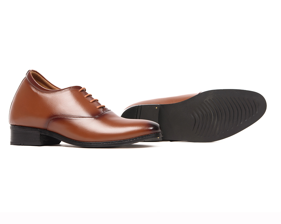 [8cm] shoes height increasing Men T&TRA S1012 Brown cowhide