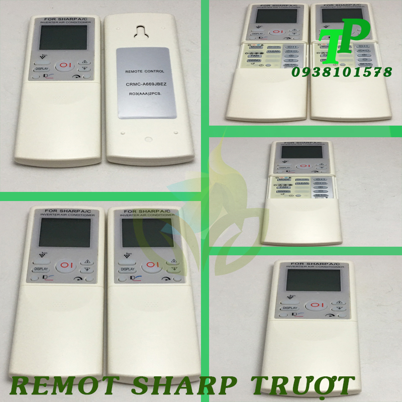 Điều Khiển, Remote Máy Lạnh Điều Hòa Sharp Trượt