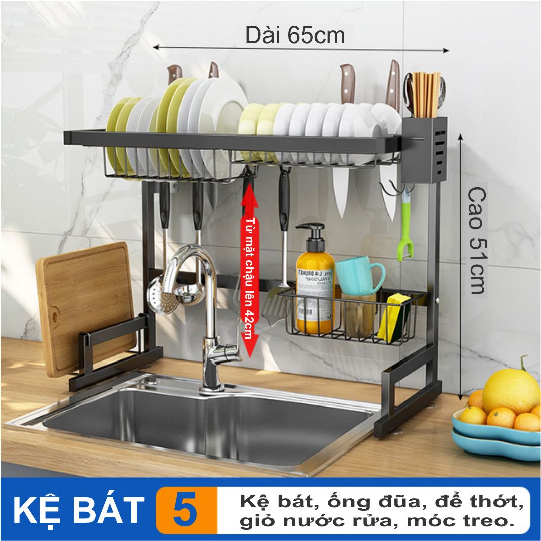 Kệ để bát đĩa chén cao cấp (Loại 65cm).