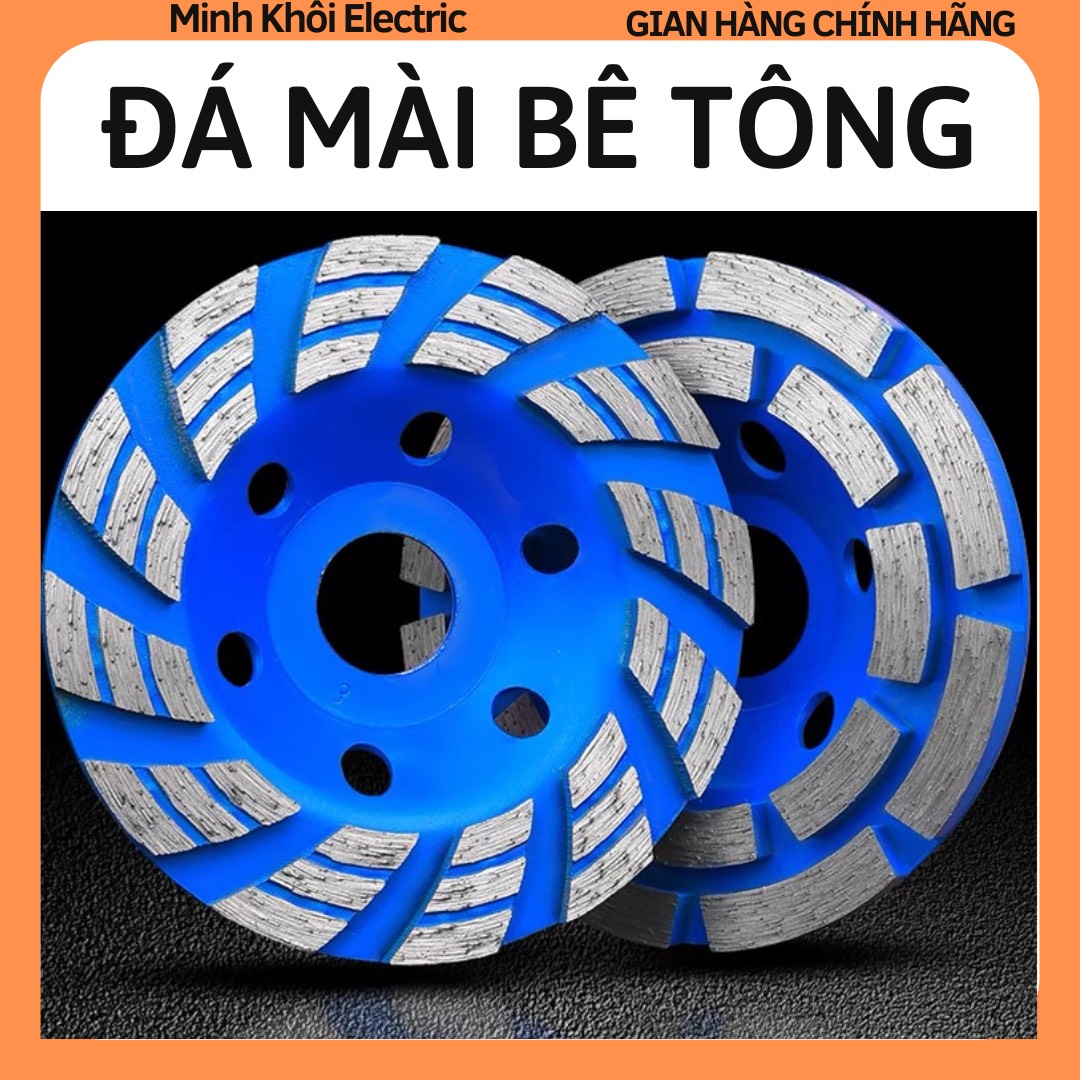 Đá mài bê tông phi 100, đĩa mài gạch, bê tông, lưỡi mai đá unik vàng